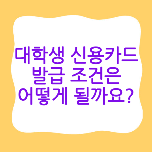 대학생 신용카드 발급
