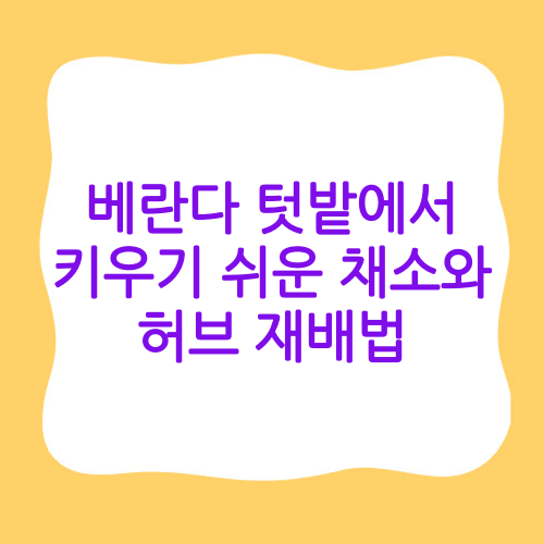 베란다 텃밭에서 키우기